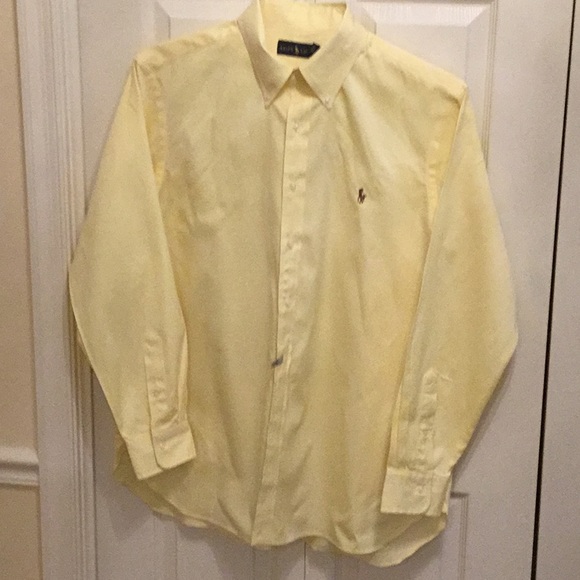 *EUC* Ralph Lauren yellow pinpoint Oxford button down shirt. Size 17 34/35. - Picture 1 of 4